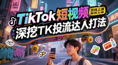 TikTok短视频带货线上课，深挖TK投流达人打法宝哥轻创业_网络项目库_分享创业资讯_最新网创免费网络项目资源宝哥网创资源项目库