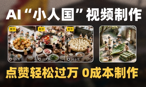爆款1000W+播放微缩景观迷你小人国AI视频0成本制作全流程教学宝哥轻创业_网络项目库_分享创业资讯_最新网创免费网络项目资源宝哥网创资源项目库
