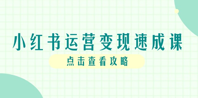 小红书运营变现速成课，账号搭建到暴力起号，个人IP全流程指南宝哥轻创业_网络项目库_分享创业资讯_最新网创免费网络项目资源宝哥网创资源项目库