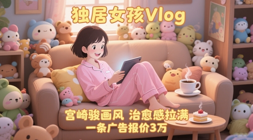 单个账号涨粉71W！用AI制作独居女孩Vlog，宫崎骏画风，治愈感拉满，一条广告报价3W宝哥轻创业_网络项目库_分享创业资讯_最新网创免费网络项目资源宝哥网创资源项目库