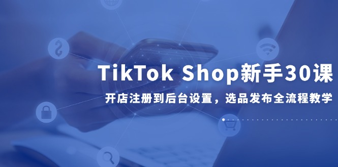 TikTok Shop新手30课，开店注册到后台设置，选品发布全流程教学宝哥轻创业_网络项目库_分享创业资讯_最新网创免费网络项目资源宝哥网创资源项目库