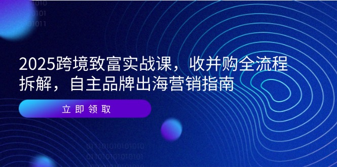 2025跨境致富实战课，收并购全流程拆解，自主品牌出海营销指南宝哥轻创业_网络项目库_分享创业资讯_最新网创免费网络项目资源宝哥网创资源项目库