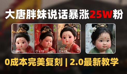 AI大唐胖贵妃说话2.0，40条视频暴涨40w粉，附独家变现攻略宝哥轻创业_网络项目库_分享创业资讯_最新网创免费网络项目资源宝哥网创资源项目库
