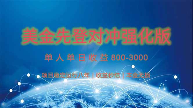 美金先登计划对冲强化版，2025年黑马中最暴力收益日收益1k-4k(可放大…宝哥轻创业_网络项目库_分享创业资讯_最新免费网络项目资源宝哥网创资源项目库
