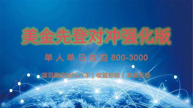 美金先登计划对冲强化版，2025年黑马中最暴力收益日收益1k-4k(可放大…宝哥轻创业_网络项目库_分享创业资讯_最新网创免费网络项目资源宝哥网创资源项目库