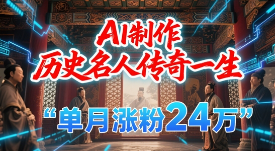 暴力起号！用AI制作历史名人传奇一生，单月涨粉24W，涨粉+变现赛道黑马来了宝哥轻创业_网络项目库_分享创业资讯_最新网创免费网络项目资源宝哥网创资源项目库