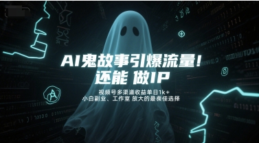 AI鬼故事引爆流量，还能做IP，视频号多渠道收益单日1k+，小白副业、工作室放大的最佳选择宝哥轻创业_网络项目库_分享创业资讯_最新网创免费网络项目资源宝哥网创资源项目库