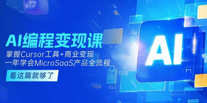AI编程变现课：掌握Cursor工具+商业变现，一年学会MicroSaaS产品全流程宝哥轻创业_网络项目库_分享创业资讯_最新网创免费网络项目资源宝哥网创资源项目库