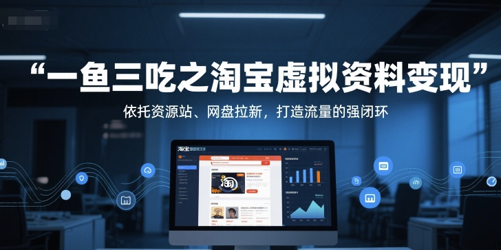 一鱼三吃之淘宝虚拟资料变现，依托资源站、网盘拉新，打造流量的强闭环宝哥轻创业_网络项目库_分享创业资讯_最新网创免费网络项目资源宝哥网创资源项目库