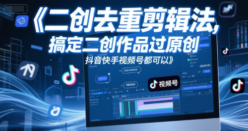 短视频二创去重剪辑法，搞定二创作品过原创，抖音快手视频号都可以宝哥轻创业_网络项目库_分享创业资讯_最新网创免费网络项目资源宝哥网创资源项目库