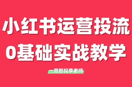 李老师·小红书运营投流，0基础实战教学(更新)宝哥轻创业_网络项目库_分享创业资讯_最新网创免费网络项目资源宝哥网创资源项目库