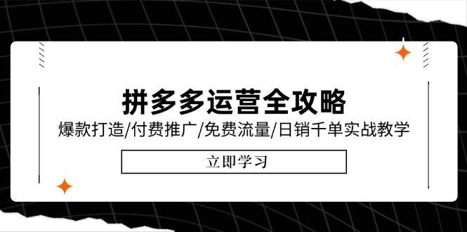 拼多多运营全攻略，爆款打造/付费推广/免费流量/日销千单实战教学/6月更新宝哥轻创业_网络项目库_分享创业资讯_最新网创免费网络项目资源宝哥网创资源项目库