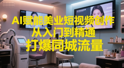 AI赋能美业短视频创作，从入门到精通，打爆同城流量，超级AI工具短视频实操落地宝哥轻创业_网络项目库_分享创业资讯_最新网创免费网络项目资源宝哥网创资源项目库