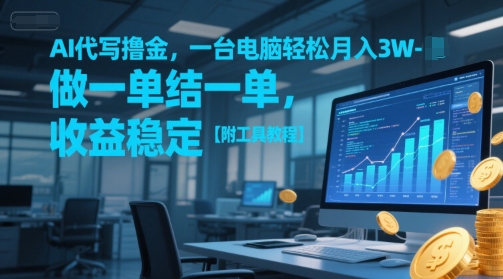 AI代写撸金，一台电脑轻松月入1-3W，做一单结一单，收益稳定【附工具教程】宝哥轻创业_网络项目库_分享创业资讯_最新网创免费网络项目资源宝哥网创资源项目库