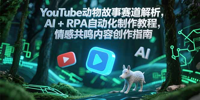 YouTube动物故事赛道解析，AI+RPA自动化制作教程，情感共鸣内容创作指南宝哥轻创业_网络项目库_分享创业资讯_最新网创免费网络项目资源宝哥网创资源项目库