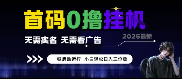 首码0撸挂G项目，无需实名无需看广告 一键启动运行，小白轻松日入三位数【揭秘】宝哥轻创业_网络项目库_分享创业资讯_最新网创免费网络项目资源宝哥网创资源项目库