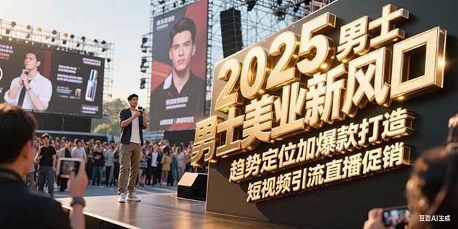 2025男士美业新风口，趋势定位加爆款打造，短视频引流直播促销宝哥轻创业_网络项目库_分享创业资讯_最新网创免费网络项目资源宝哥网创资源项目库