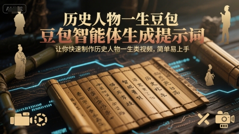 历史人物一生豆包智能体生成提示词，让你快速制作历史人物一生类视频，简单易上手宝哥轻创业_网络项目库_分享创业资讯_最新网创免费网络项目资源宝哥网创资源项目库