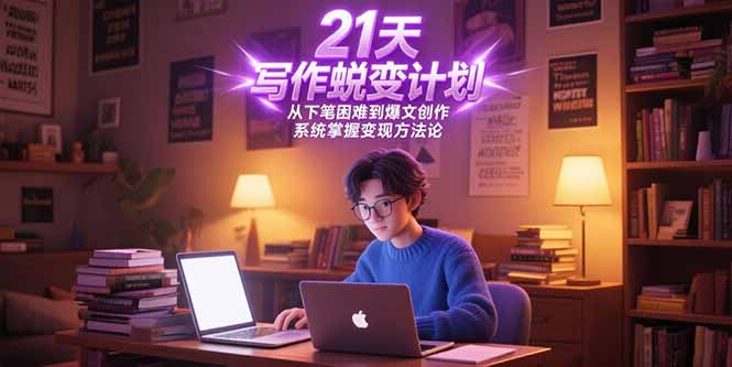 21天写作蜕变计划，从下笔困难到爆文创作，系统掌握变现方法论宝哥轻创业_网络项目库_分享创业资讯_最新网创免费网络项目资源宝哥网创资源项目库