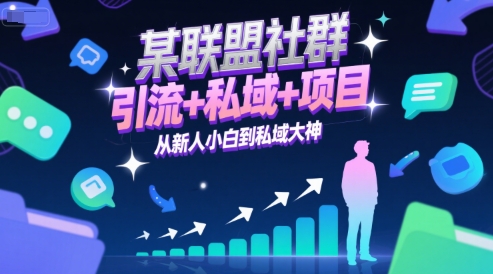 某联盟社群，引流+私域+项目，从新人小白到私域大神宝哥轻创业_网络项目库_分享创业资讯_最新网创免费网络项目资源宝哥网创资源项目库