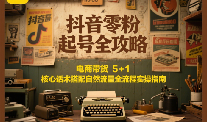 抖音零粉起号全攻略：电商带货 5+1 核心话术搭配自然流量全流程实操指南宝哥轻创业_网络项目库_分享创业资讯_最新网创免费网络项目资源宝哥网创资源项目库