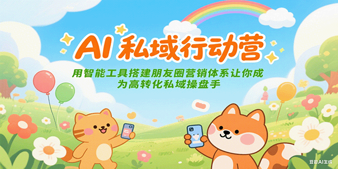 AI私域行动营：用智能工具搭建朋友圈营销体系让你成为高转化私域操盘手宝哥轻创业_网络项目库_分享创业资讯_最新网创免费网络项目资源宝哥网创资源项目库