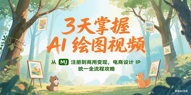 3天掌握AI绘图视频，从MJ 注册到商用变现，电商设计IP统一全流程攻略宝哥轻创业_网络项目库_分享创业资讯_最新网创免费网络项目资源宝哥网创资源项目库