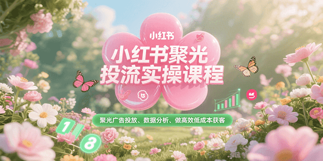 小红书聚光投流实操课程，聚光广告投放、数据分析、做高效低成本获客宝哥轻创业_网络项目库_分享创业资讯_最新网创免费网络项目资源宝哥网创资源项目库