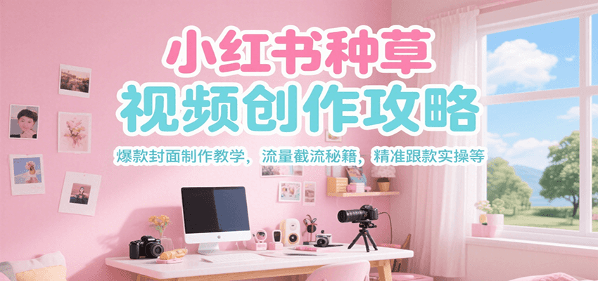 小红书种草视频创作攻略，爆款封面制作教学 ，流量截流秘籍 ，精准跟款实操等宝哥轻创业_网络项目库_分享创业资讯_最新网创免费网络项目资源宝哥网创资源项目库