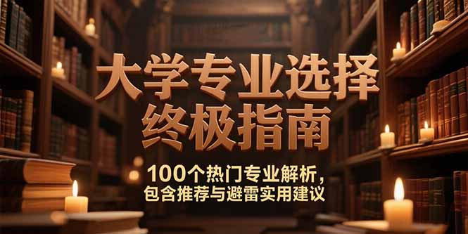 付费文：大学专业选择终极指南,100个热门专业解析,包含推荐与避雷实用建议宝哥轻创业_网络项目库_分享创业资讯_最新网创免费网络项目资源宝哥网创资源项目库