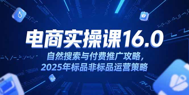 淘宝电商运营课16.0，自然搜索与付费推广攻略，2025年标品非标品运营策略宝哥轻创业_网络项目库_分享创业资讯_最新网创免费网络项目资源宝哥网创资源项目库