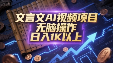 文言文AI视频项目,无脑操作,日入1K以上 文言文AI视频项目,无脑操作,日入1K以上