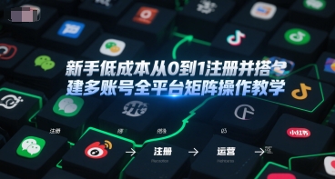 新手低成本从0到1注册并搭建多账号全平台矩阵操作教学,手机号-邮箱-IP-工具 新手低成本从0到1注册并搭建多账号全平台矩阵操作教学,手机号-邮箱-IP-工具
