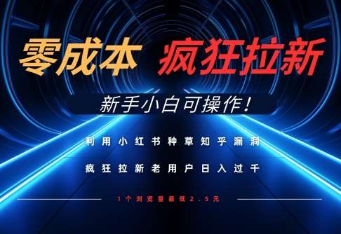 利用小红书种草知乎漏洞,零成本疯狂拉新日入数张,新手小白可操作 利用小红书种草知乎漏洞,零成本疯狂拉新日入数张,新手小白可操作