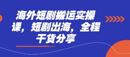 海外短剧搬运实操课,短剧出海,全程干货分享 海外短剧搬运实操课,短剧出海,全程干货分享