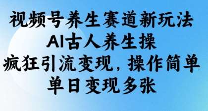 视频号养生赛道新玩法，AI古人养生操，疯狂引流变现，操作简单，单日变现多张宝哥轻创业_网络项目库_分享创业资讯_最新网创免费网络项目资源宝哥网创资源项目库