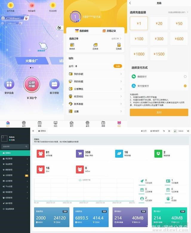 Thinkphp内核开发盲盒商城源码v2.0 对接易支付/阿里云短信/七牛云存储宝哥轻创业_网络项目库_分享创业资讯_最新网创免费网络项目资源宝哥网创资源项目库