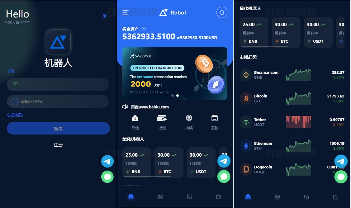 五国语言收益理财BTC虚拟币质押定期存币系统源码_加密货币机器人量化交易系统_内附搭建教程宝哥轻创业_网络项目库_分享创业资讯_最新网创免费网络项目资源宝哥网创资源项目库
