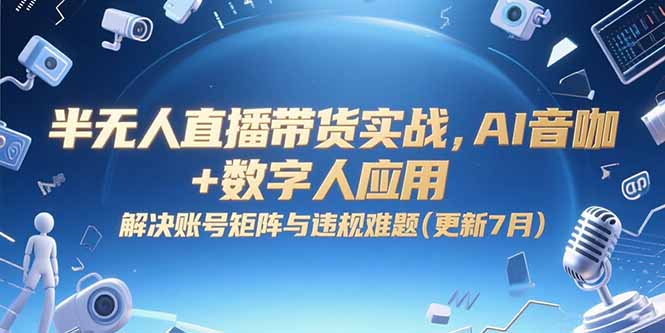 半无人直播带货实战，AI音咖+数字人应用 解决账号矩阵与违规难题(更新7月宝哥轻创业_网络项目库_分享创业资讯_最新网创免费网络项目资源宝哥网创资源项目库