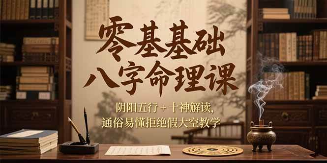 零基础八字命理课，阴阳五行+十神解读，通俗易懂拒绝假大空教学宝哥轻创业_网络项目库_分享创业资讯_最新网创免费网络项目资源宝哥网创资源项目库