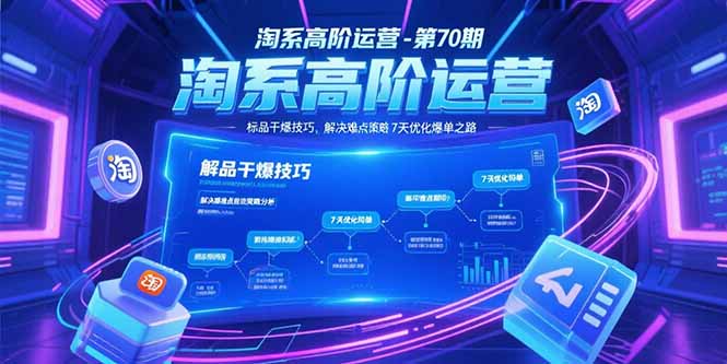 淘系高阶运营-第70期，标品干爆技巧，解决难点策略，大佬操盘方法宝哥轻创业_网络项目库_分享创业资讯_最新网创免费网络项目资源宝哥网创资源项目库