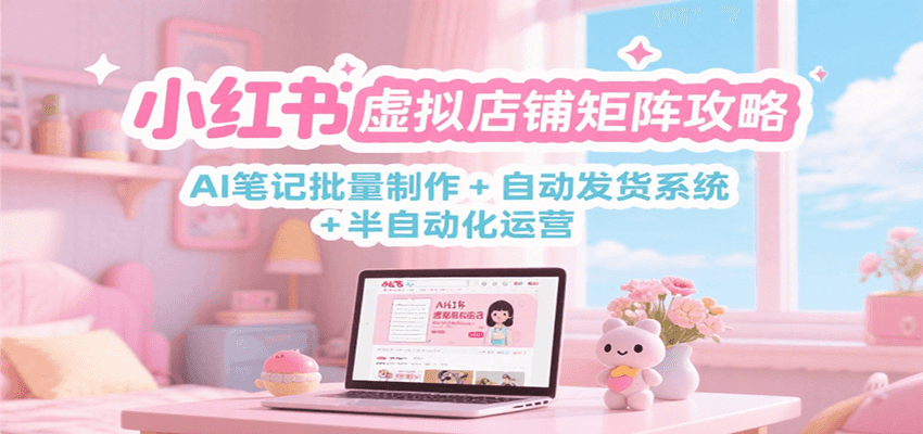 小红书虚拟店铺矩阵攻略：AI笔记批量制作 + 自动发货系统 + 半自动化运营宝哥轻创业_网络项目库_分享创业资讯_最新网创免费网络项目资源宝哥网创资源项目库