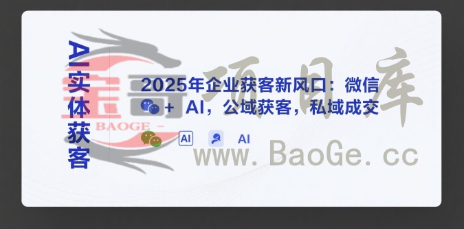 AI实体获客，2025年企业获客新风口：微信+ AI，公域获客，私域成交宝哥轻创业_网络项目库_分享创业资讯_最新网创免费网络项目资源宝哥网创资源项目库
