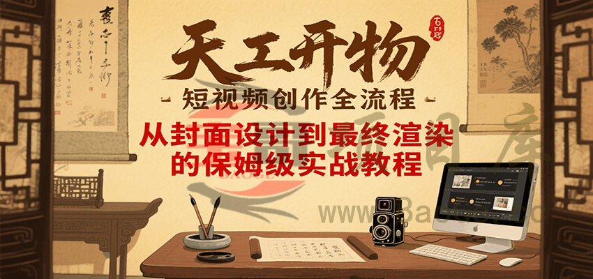 天工开物短视频创作全流程，从封面设计到最终渲染的保姆级实战教程宝哥轻创业_网络项目库_分享创业资讯_最新网创免费网络项目资源宝哥网创资源项目库
