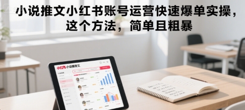 小说推文小红书账号运营快速爆单实操，这个方法，简单且粗暴宝哥轻创业_网络项目库_分享创业资讯_最新网创免费网络项目资源宝哥网创资源项目库