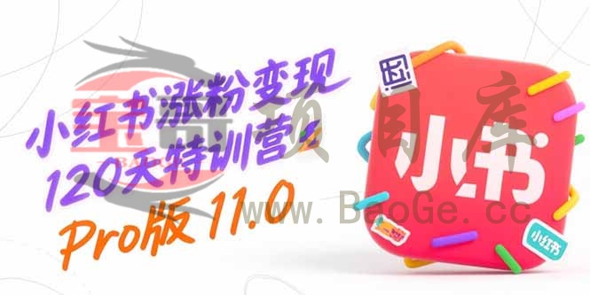 小红书涨粉变现120天特训营Pro版11.0：从0到1掌握平台运营,内容制作和变现宝哥轻创业_网络项目库_分享创业资讯_最新网创免费网络项目资源宝哥网创资源项目库