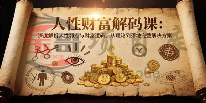 人性财富解码课6.0：深度解析人性弱点与财富逻辑，理论到落地完整解决方案宝哥轻创业_网络项目库_分享创业资讯_最新网创免费网络项目资源宝哥网创资源项目库