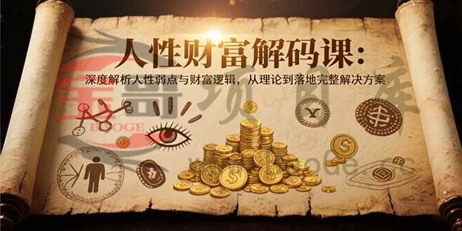 人性财富解码课6.0：深度解析人性弱点与财富逻辑，理论到落地完整解决方案宝哥轻创业_网络项目库_分享创业资讯_最新网创免费网络项目资源宝哥网创资源项目库