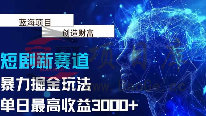 抖音新赛道，暴力掘金玩法，单日收益最高3000+宝哥轻创业_网络项目库_分享创业资讯_最新网创免费网络项目资源宝哥网创资源项目库