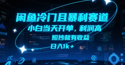 闲鱼冷门且暴利赛道，小白当天开单，利润高，照抄就有收益，日入1k+【揭秘】宝哥轻创业_网络项目库_分享创业资讯_最新网创免费网络项目资源宝哥网创资源项目库